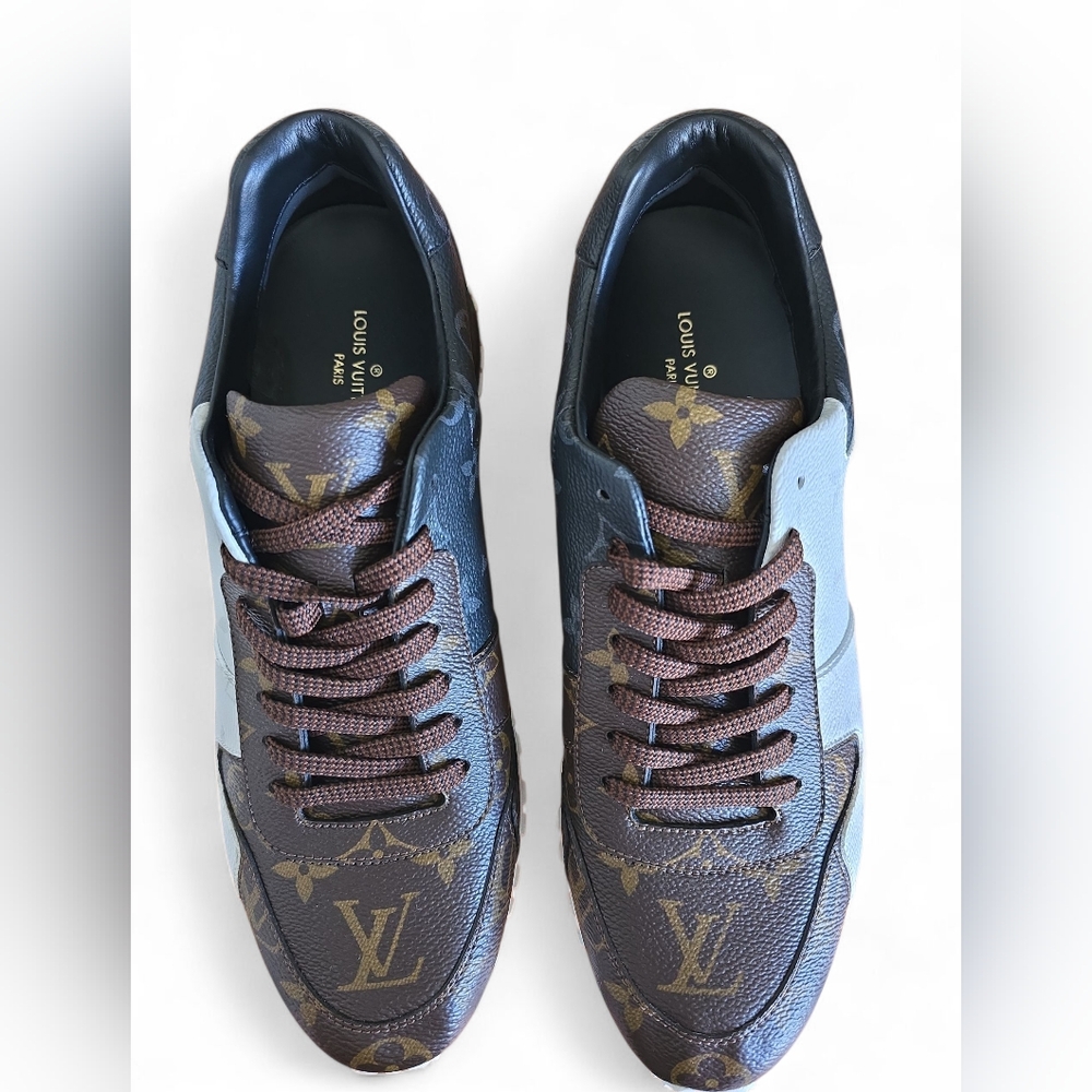 🔥 NEW🔥 LOUIS VUITTON Men's Run Away Brown and White Low Trainers Sneakers